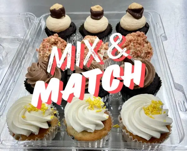 Choose up to 4 flavors to mix and match your dozen cupcakes