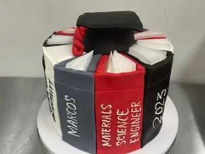 Fondant 8" Book themed graduation cake