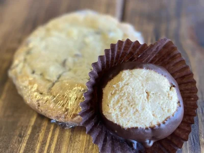 Jumbo Chocolate Chip Cookie and Jumbo Buckeye Candy