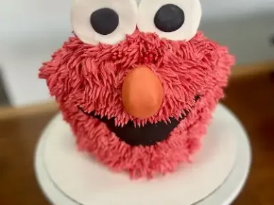 Elmo themed smash cake from Fate Cakes