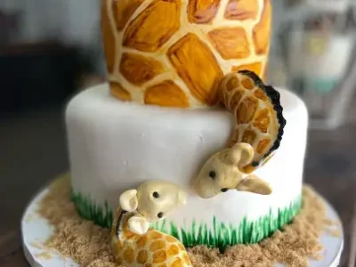 Baby Shower Tiered Giraffe Themed Cake